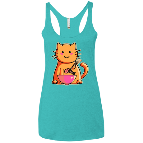 T-Shirts Tahiti Blue / X-Small Cats Favourite Meal Women's Triblend Racerback Tank
