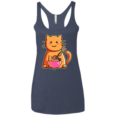 T-Shirts Vintage Navy / X-Small Cats Favourite Meal Women's Triblend Racerback Tank