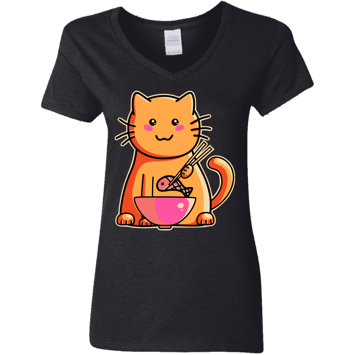 T-Shirts Black / S Cats Favourite Meal Women's V-Neck T-Shirt