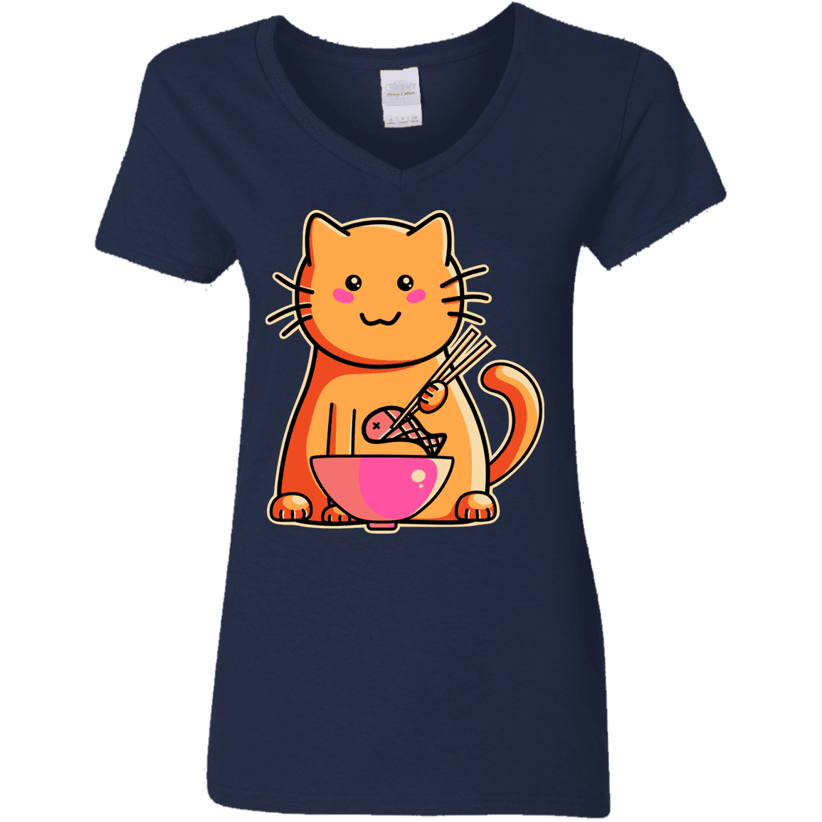 T-Shirts Navy / S Cats Favourite Meal Women's V-Neck T-Shirt