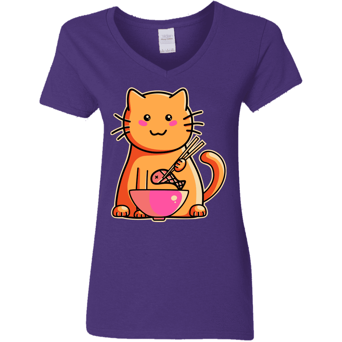 T-Shirts Purple / S Cats Favourite Meal Women's V-Neck T-Shirt