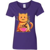 T-Shirts Purple / S Cats Favourite Meal Women's V-Neck T-Shirt