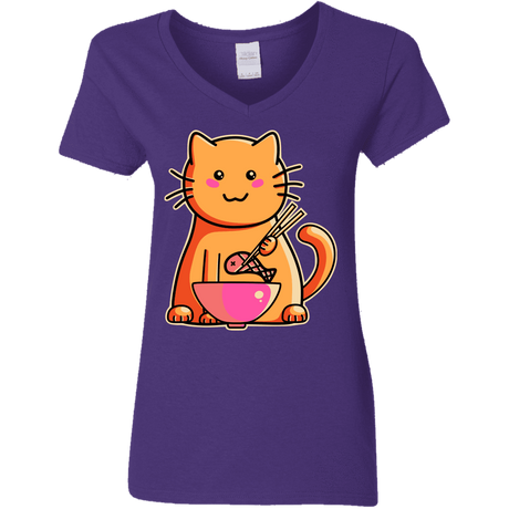 T-Shirts Purple / S Cats Favourite Meal Women's V-Neck T-Shirt