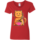 T-Shirts Red / S Cats Favourite Meal Women's V-Neck T-Shirt