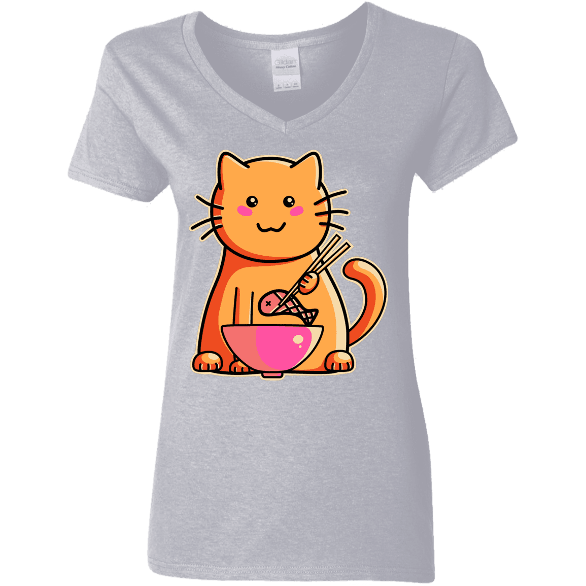 T-Shirts Sport Grey / S Cats Favourite Meal Women's V-Neck T-Shirt