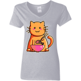 T-Shirts Sport Grey / S Cats Favourite Meal Women's V-Neck T-Shirt