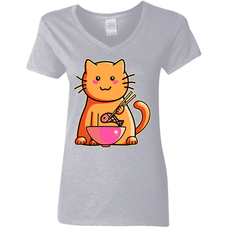 T-Shirts Sport Grey / S Cats Favourite Meal Women's V-Neck T-Shirt