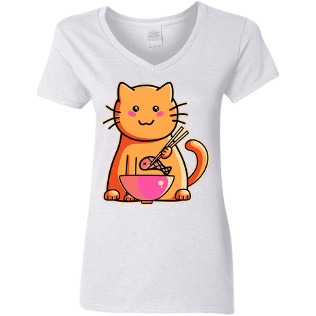 T-Shirts White / S Cats Favourite Meal Women's V-Neck T-Shirt