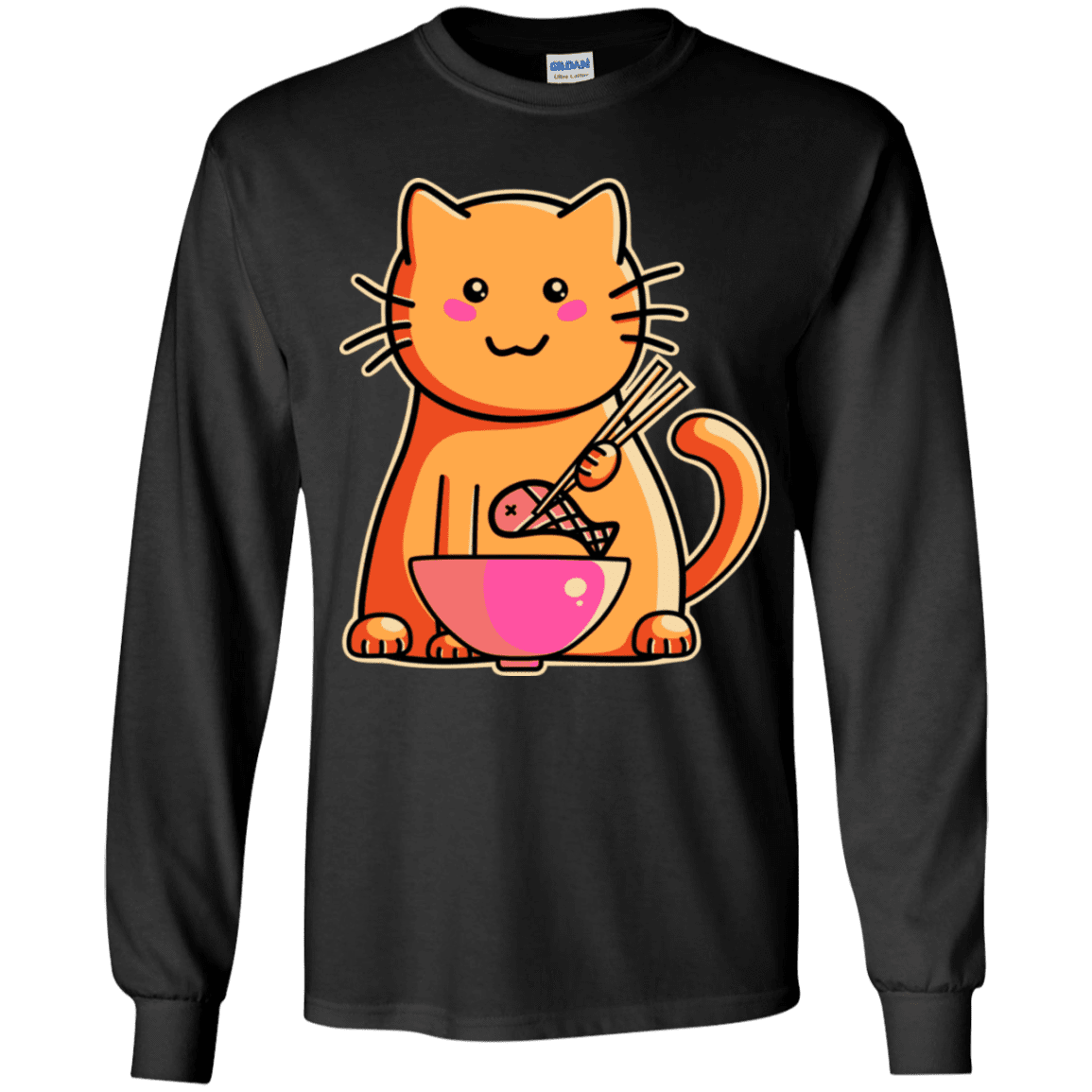 T-Shirts Black / YS Cats Favourite Meal Youth Long Sleeve T-Shirt