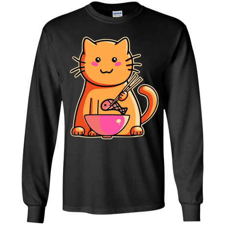 T-Shirts Black / YS Cats Favourite Meal Youth Long Sleeve T-Shirt