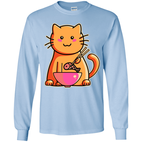 T-Shirts Light Blue / YS Cats Favourite Meal Youth Long Sleeve T-Shirt