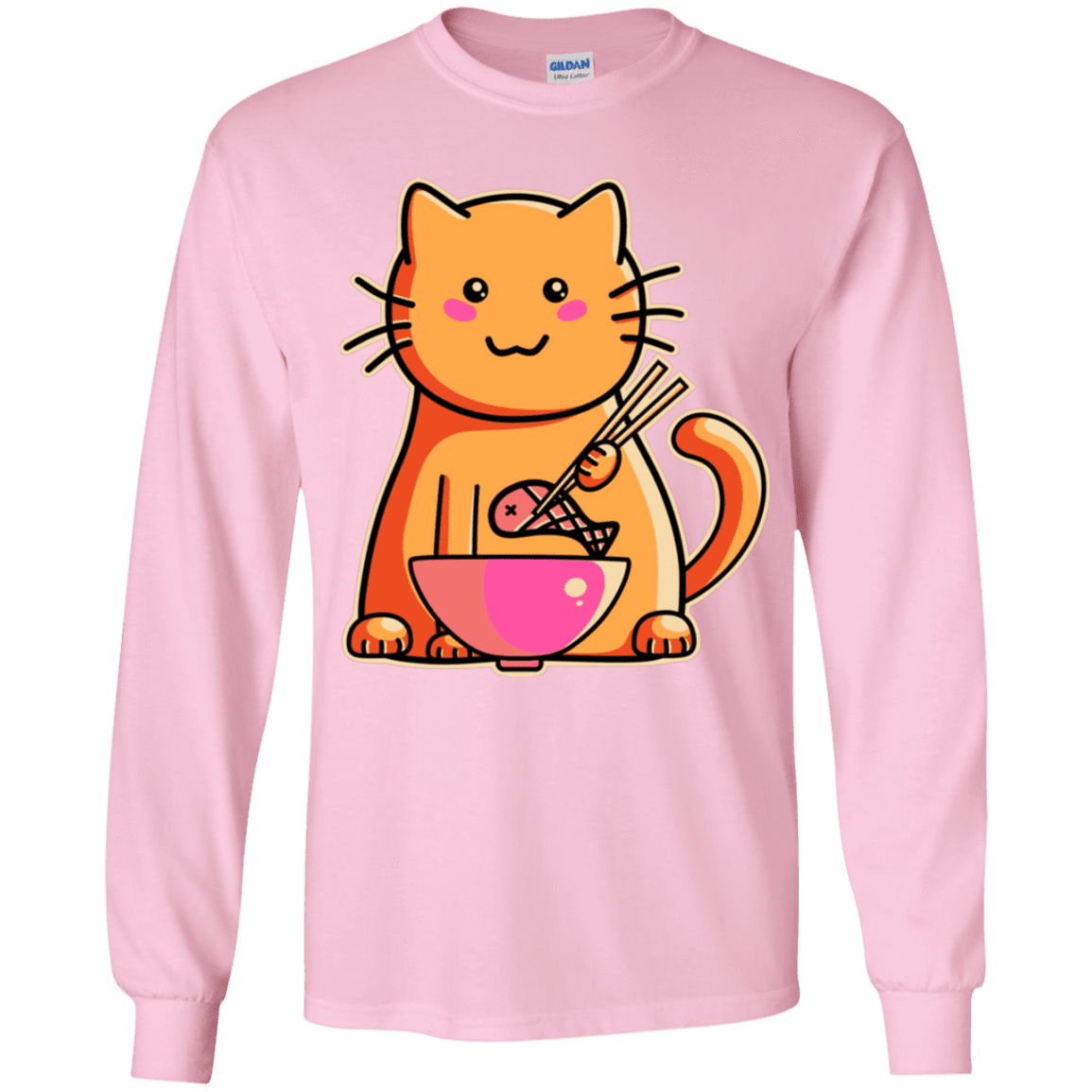 T-Shirts Light Pink / YS Cats Favourite Meal Youth Long Sleeve T-Shirt