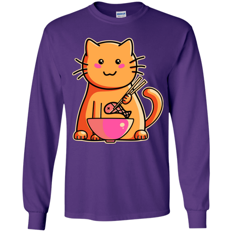 T-Shirts Purple / YS Cats Favourite Meal Youth Long Sleeve T-Shirt