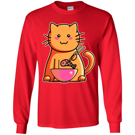 T-Shirts Red / YS Cats Favourite Meal Youth Long Sleeve T-Shirt