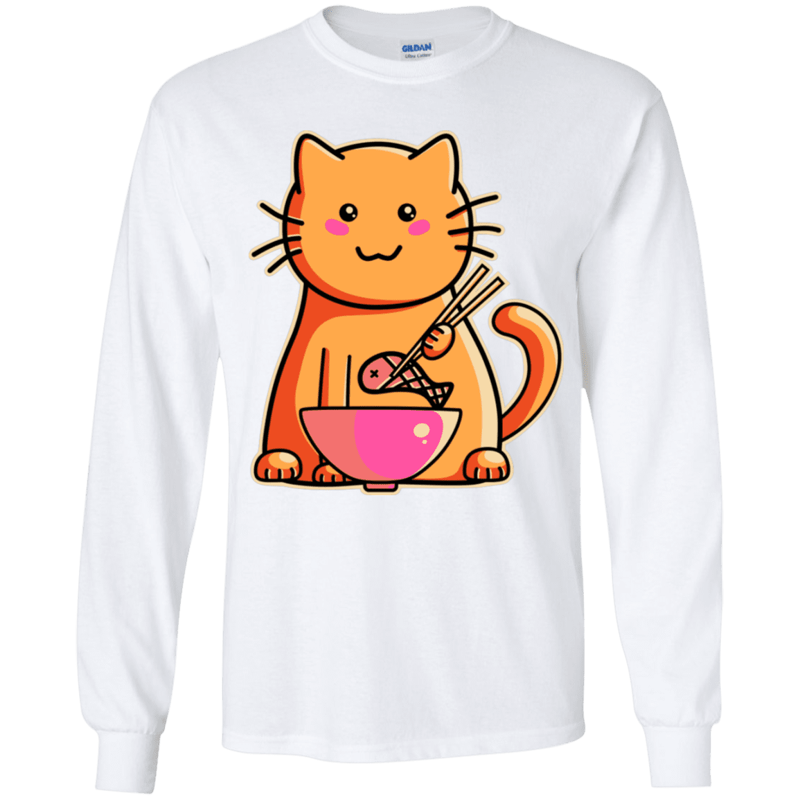 T-Shirts White / YS Cats Favourite Meal Youth Long Sleeve T-Shirt