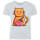 T-Shirts Heather White / YXS Cats Favourite Meal Youth Triblend T-Shirt