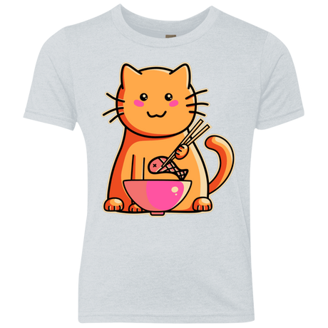 T-Shirts Heather White / YXS Cats Favourite Meal Youth Triblend T-Shirt