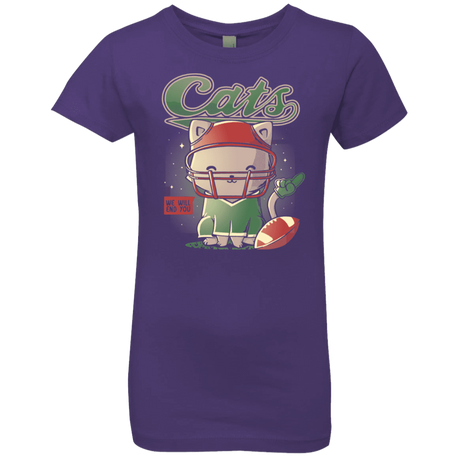 T-Shirts Purple Rush / YXS Cats Football Girls Premium T-Shirt