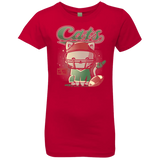 T-Shirts Red / YXS Cats Football Girls Premium T-Shirt