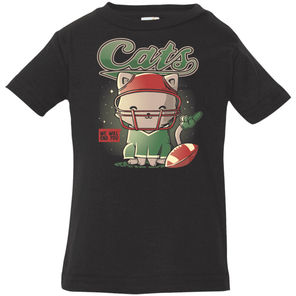 T-Shirts Black / 6 Months Cats Football Infant Premium T-Shirt