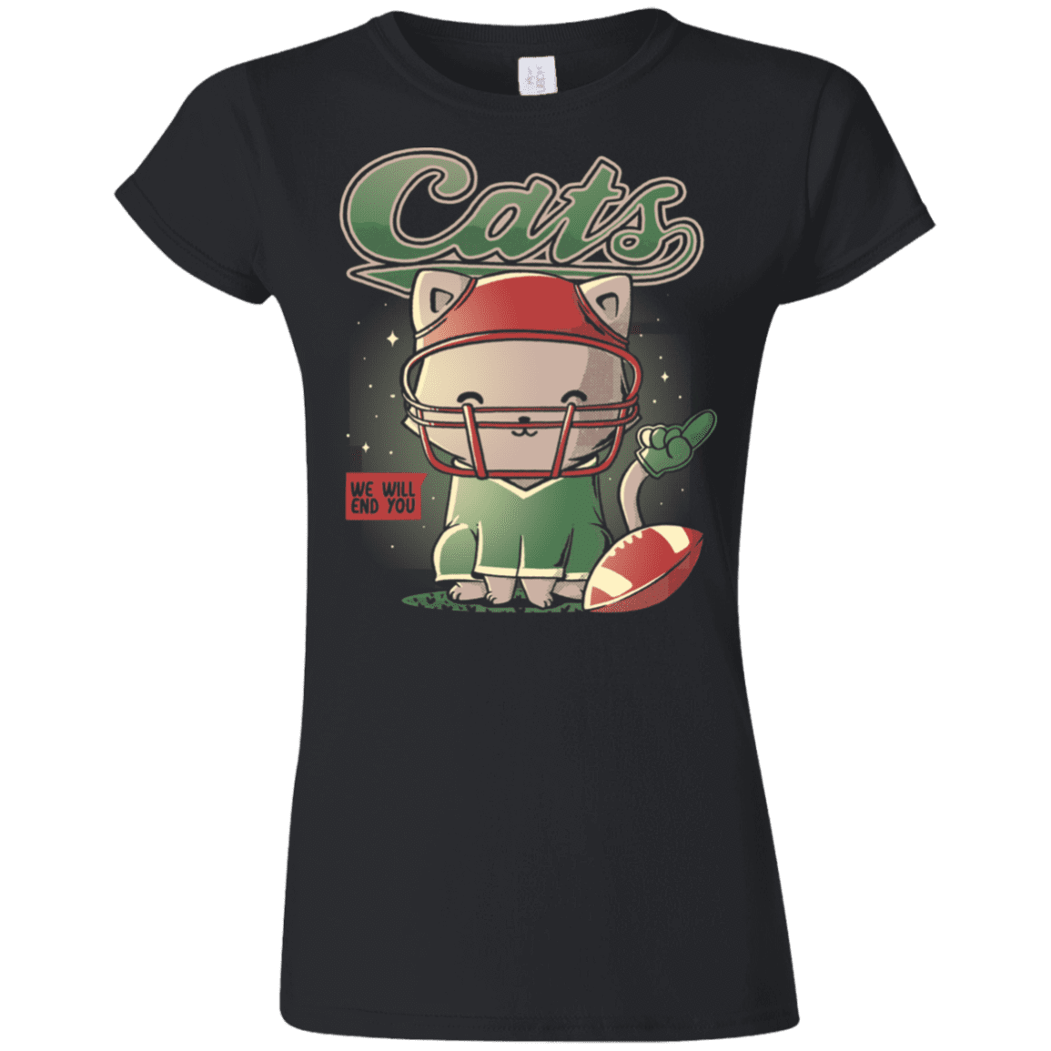 T-Shirts Black / S Cats Football Junior Slimmer-Fit T-Shirt