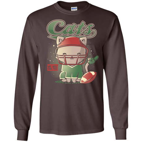 T-Shirts Dark Chocolate / S Cats Football Men's Long Sleeve T-Shirt