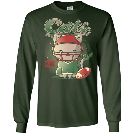 T-Shirts Forest Green / S Cats Football Men's Long Sleeve T-Shirt