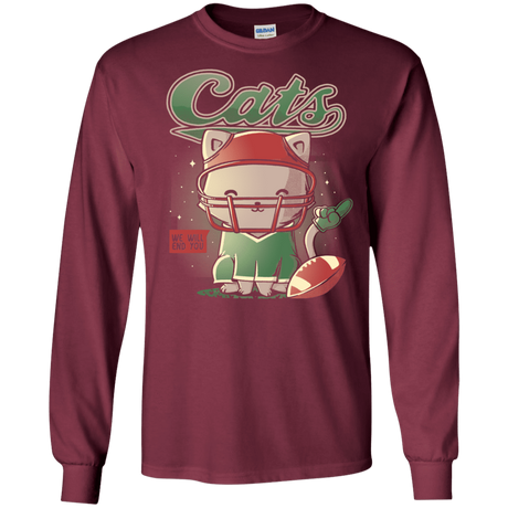 T-Shirts Maroon / S Cats Football Men's Long Sleeve T-Shirt