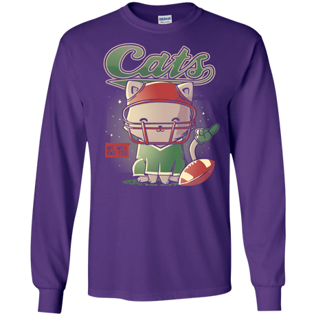 T-Shirts Purple / S Cats Football Men's Long Sleeve T-Shirt