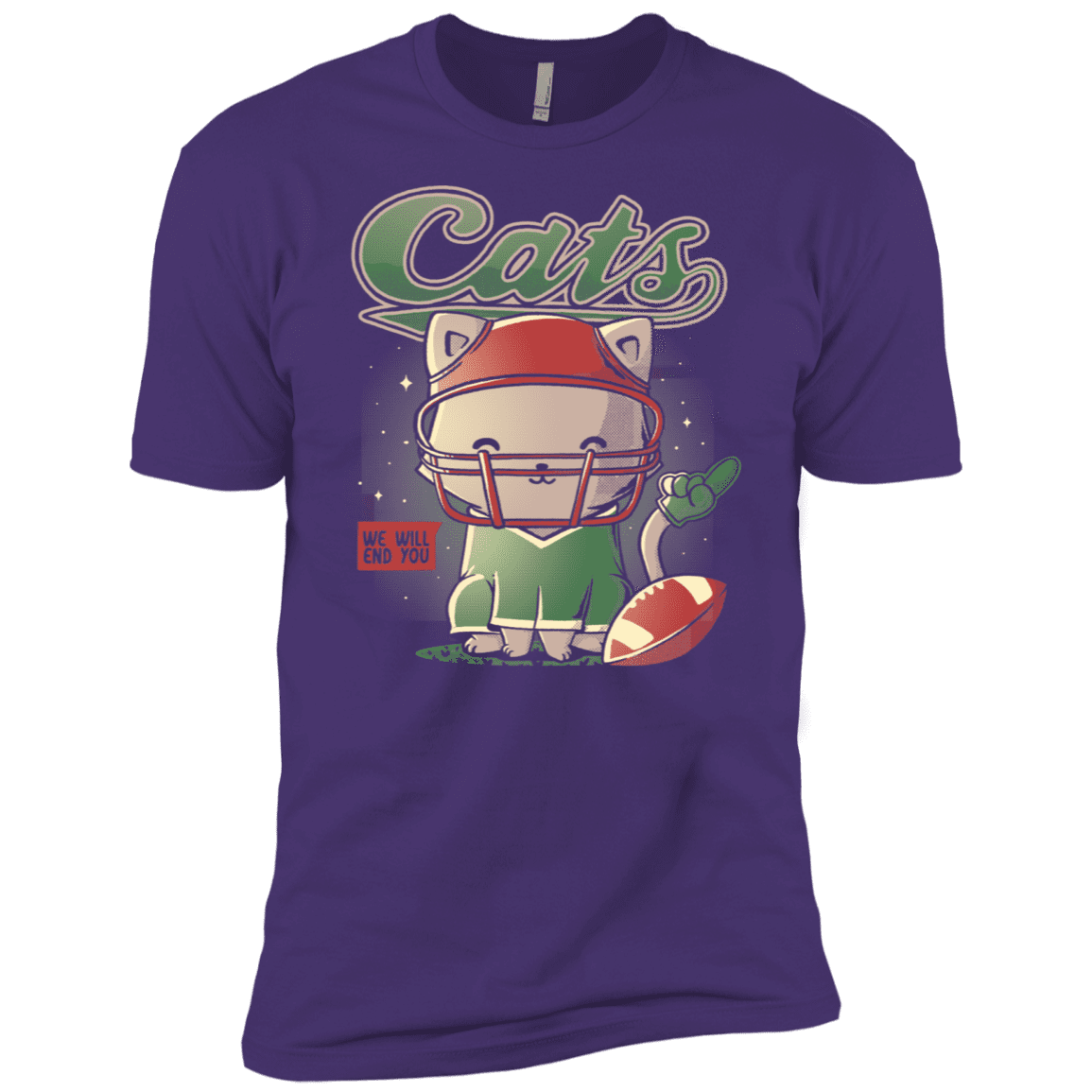 T-Shirts Purple Rush/ / X-Small Cats Football Men's Premium T-Shirt