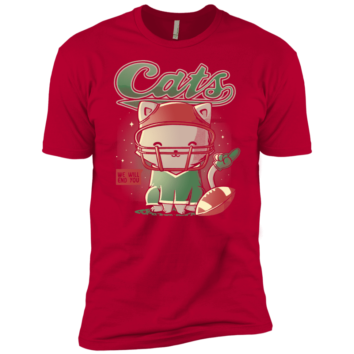 T-Shirts Red / X-Small Cats Football Men's Premium T-Shirt