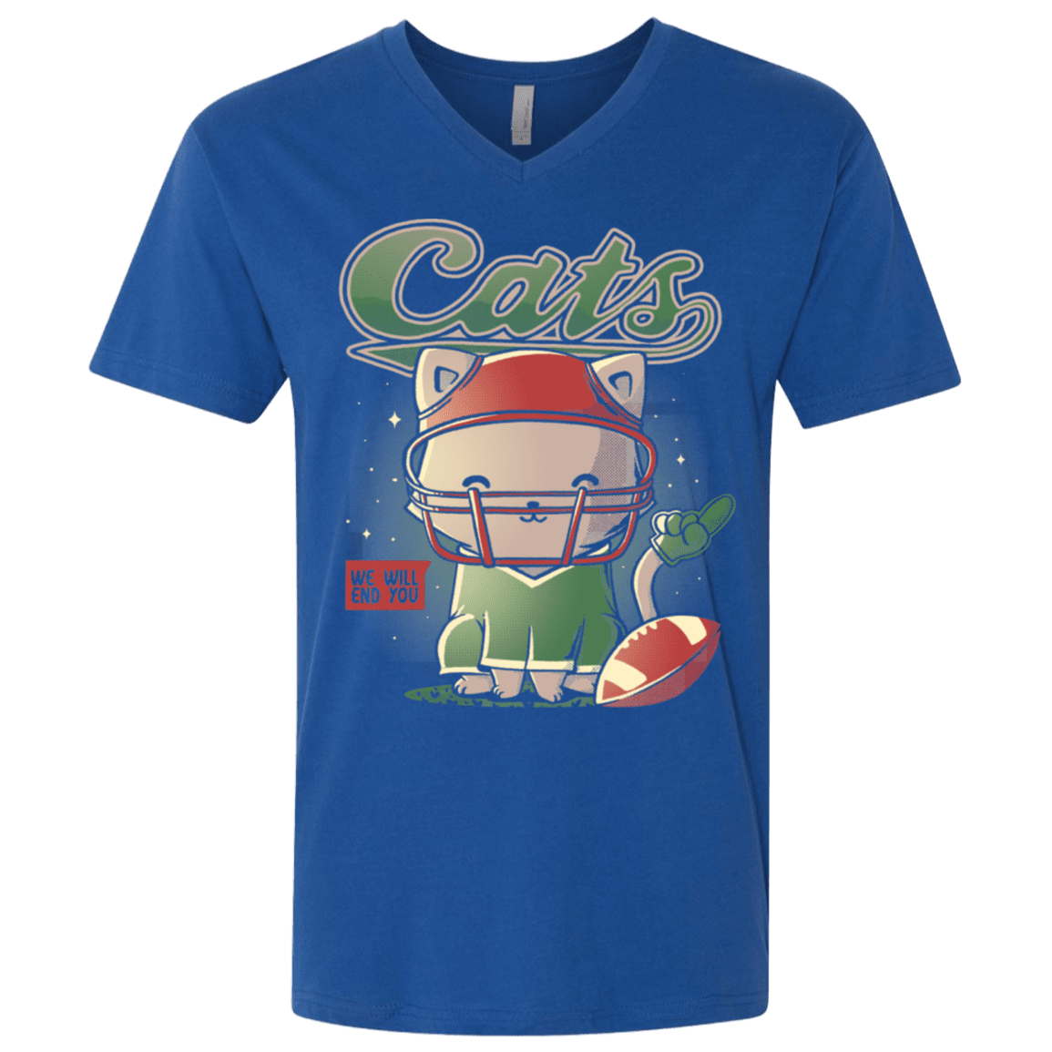 T-Shirts Royal / X-Small Cats Football Men's Premium V-Neck