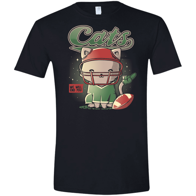 T-Shirts Black / X-Small Cats Football Men's Semi-Fitted Softstyle