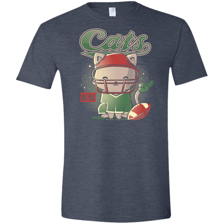 T-Shirts Heather Navy / S Cats Football Men's Semi-Fitted Softstyle