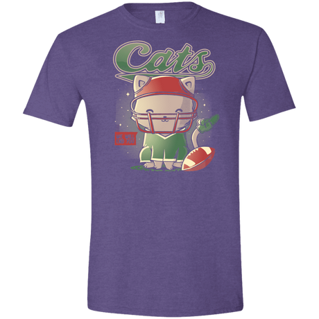 T-Shirts Heather Purple / S Cats Football Men's Semi-Fitted Softstyle