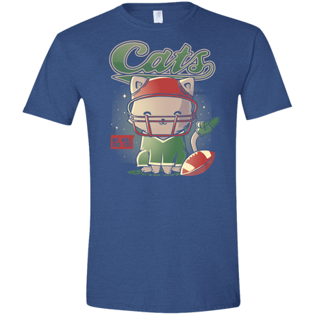 T-Shirts Heather Royal / X-Small Cats Football Men's Semi-Fitted Softstyle