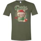 T-Shirts Military Green / S Cats Football Men's Semi-Fitted Softstyle