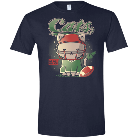 T-Shirts Navy / X-Small Cats Football Men's Semi-Fitted Softstyle
