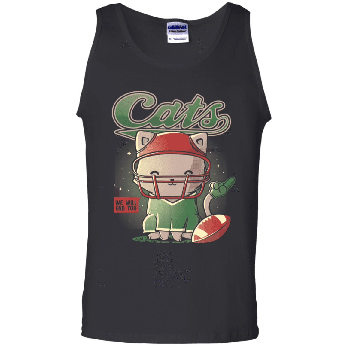 T-Shirts Black / S Cats Football Men's Tank Top