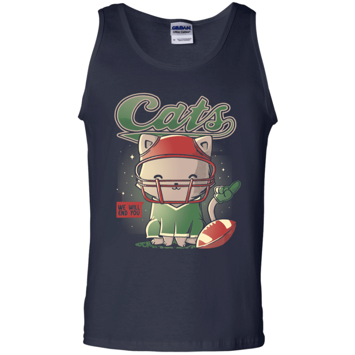 T-Shirts Navy / S Cats Football Men's Tank Top