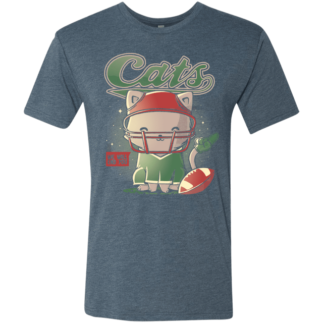 T-Shirts Indigo / S Cats Football Men's Triblend T-Shirt