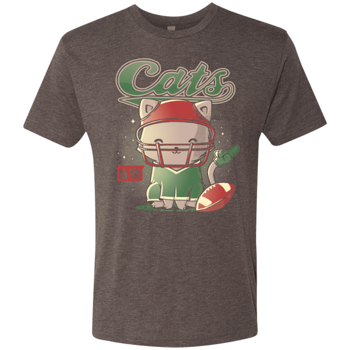 T-Shirts Macchiato / S Cats Football Men's Triblend T-Shirt