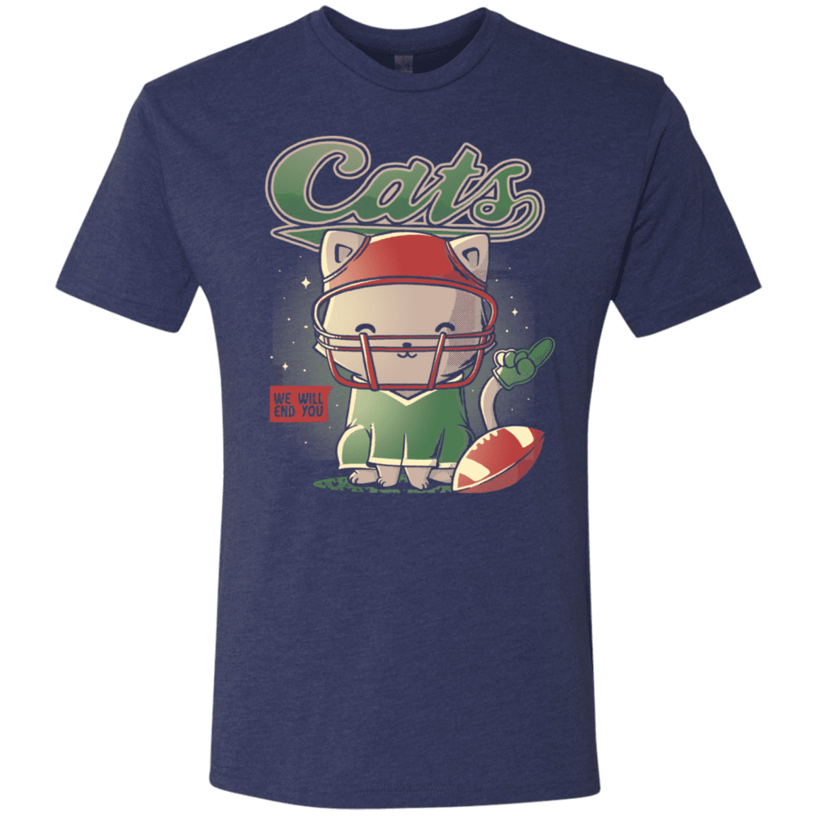 T-Shirts Vintage Navy / S Cats Football Men's Triblend T-Shirt
