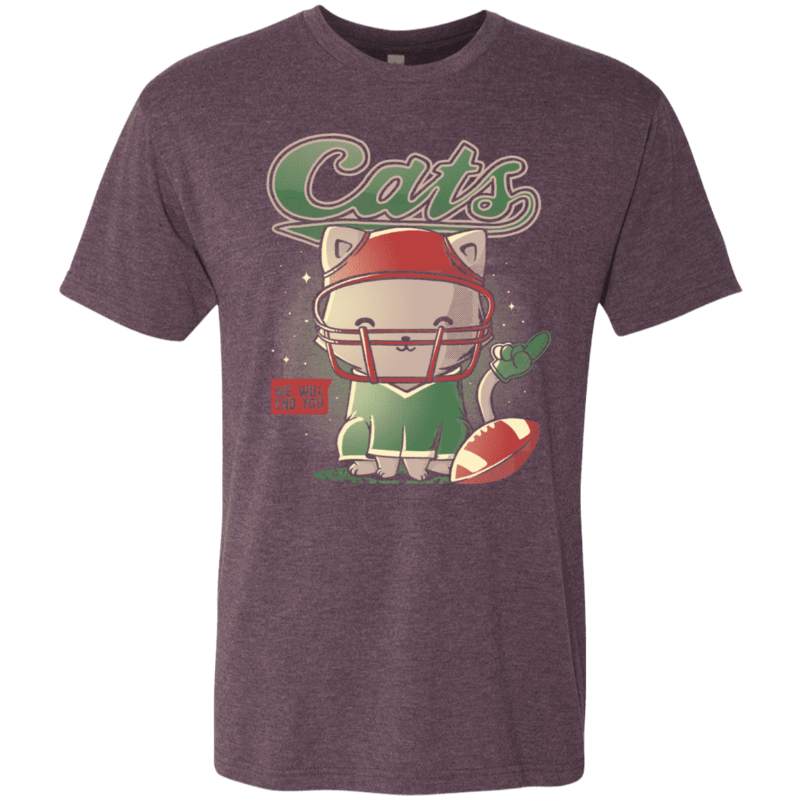 T-Shirts Vintage Purple / S Cats Football Men's Triblend T-Shirt