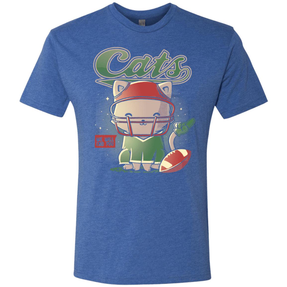 T-Shirts Vintage Royal / S Cats Football Men's Triblend T-Shirt
