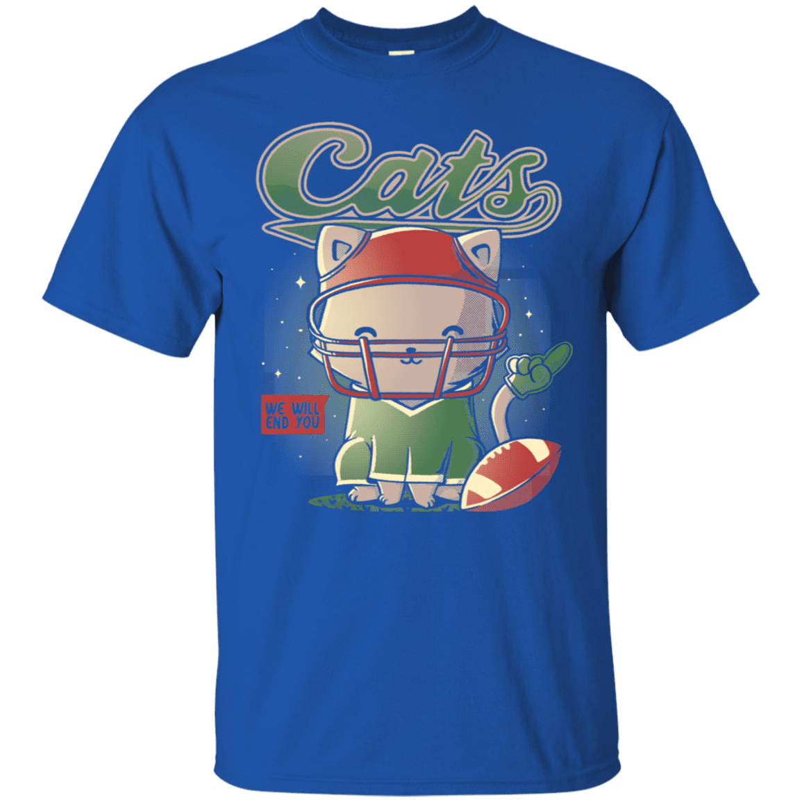 T-Shirts Royal / S Cats Football T-Shirt