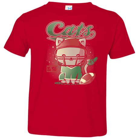 T-Shirts Red / 2T Cats Football Toddler Premium T-Shirt