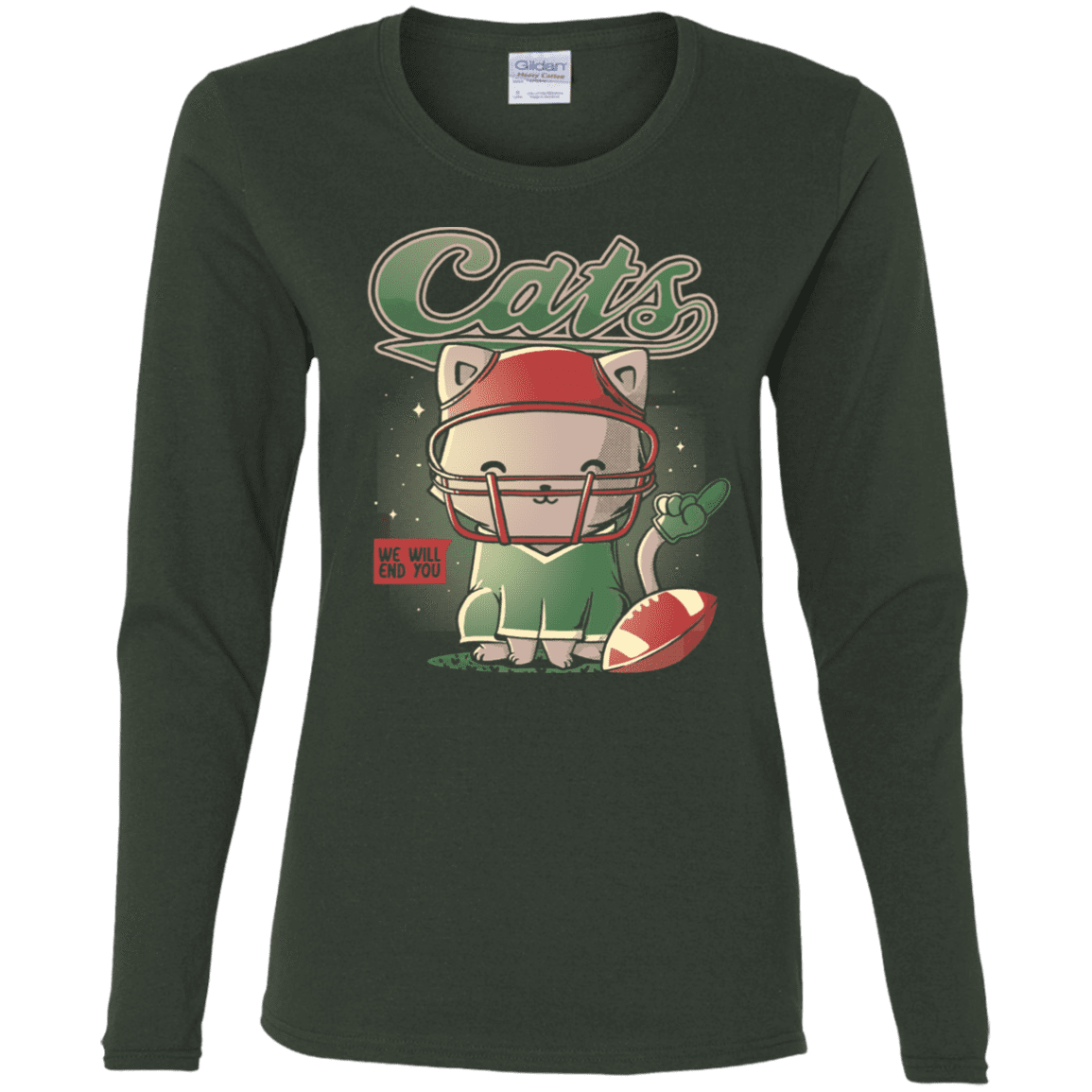 T-Shirts Forest / S Cats Football Women's Long Sleeve T-Shirt