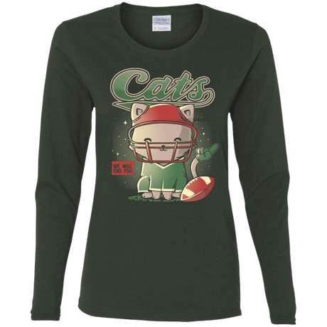 T-Shirts Forest / S Cats Football Women's Long Sleeve T-Shirt