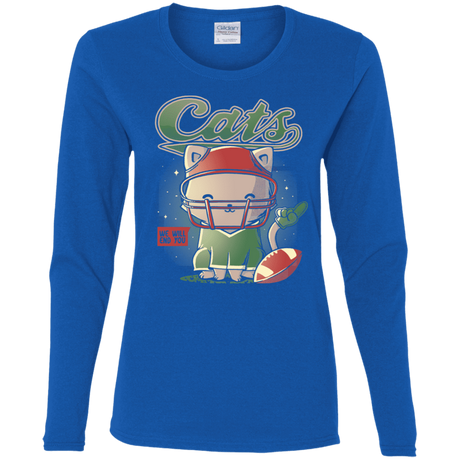 T-Shirts Royal / S Cats Football Women's Long Sleeve T-Shirt